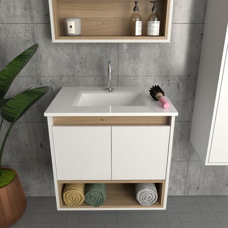 Vanitory 60cm Con Bacha 1 Agujero- Nevado|blanco Tables