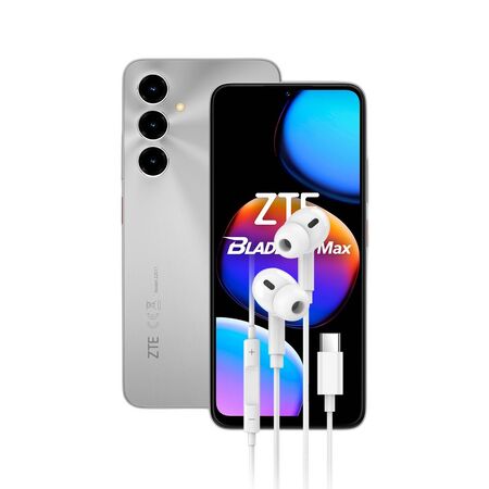 Combo ZTE V80 Max 4+256GB Silver + Auriculares Dekkin USB-C