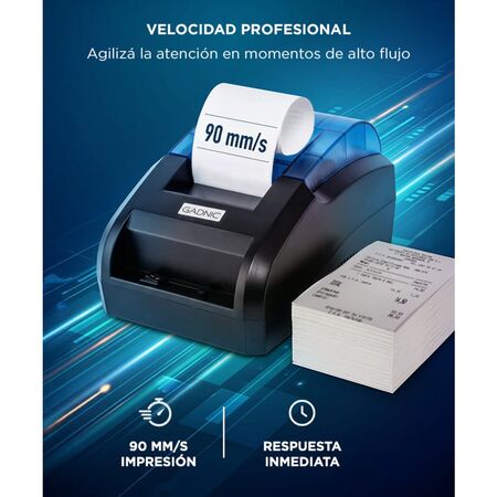 Impresora Termica Gadnic IT1050 58mm 90mm s Conexion USB Papel Termico Comercial Para POS Retail Gastronomia