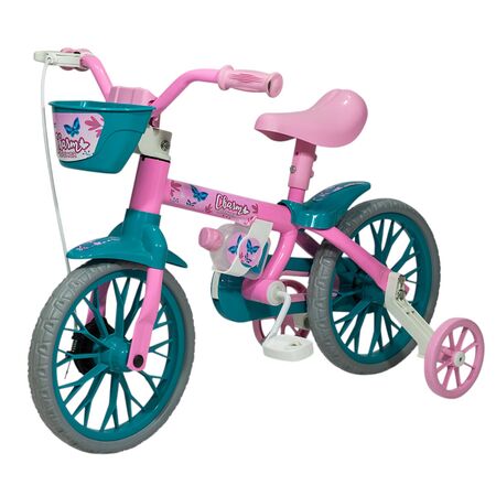 Bicicleta R12 Nathor con cantimplora Rosa/Celeste