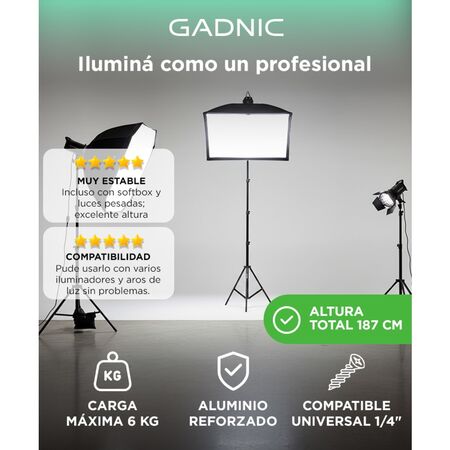 Tripode Gadnic FOTO0010 Para Iluminadores 1.87 Mts