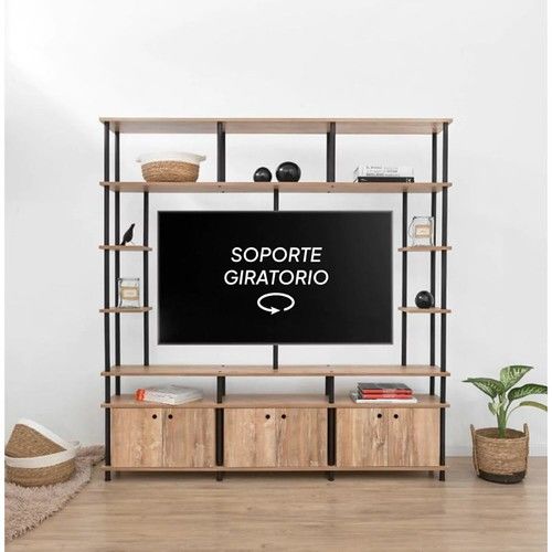 Rack de TV Industrial DS Home 192 x 30 x 200 cm Roble Atakama - Vista 2