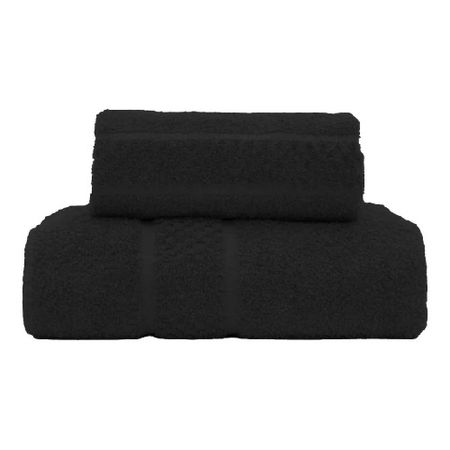 JGO TOALLA Y TOALLON 550 GRS SECLAR LINEA HOTELERA PLATINO COLOR NEGRO