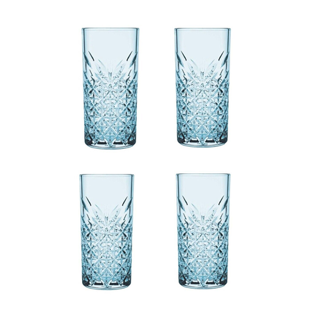 Set 12 Vasos Trago Largo Timeless Pasabahce Azul 450cc Azul Claro
