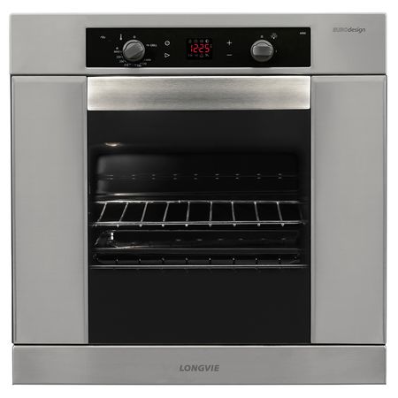 Horno a Gas Longvie Inoxidable 68,5L Display Turbo Ventilacion Tangente