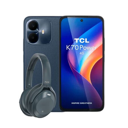 Combo TCL K70 Power 4+256GB Nebula Blue + Auricular Vincha ANC Hune