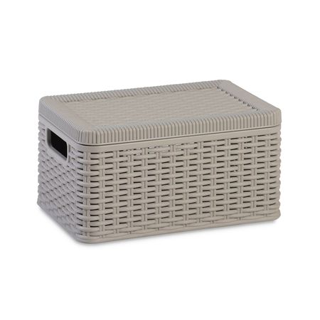 Caja Organizadora Dea Home Decora Con Tapa 9l Ratan Gris 26206/2