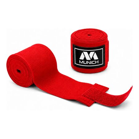 Par De Vendas Munich Band Boxeo Kick Thai 5 Metros Abrojo Rojo