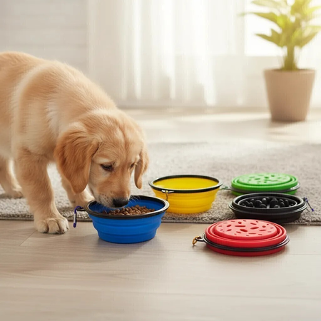 Comedero Plegable Silicona Lento Para Perro Y Gato Large
