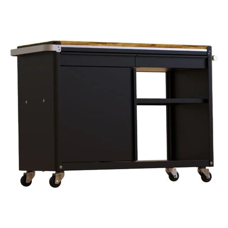 Barra Asistente 1200 Tromen Linea Runko Acero Negro Y Madera