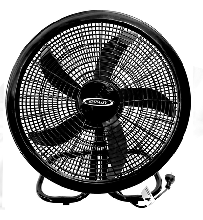 Ventilador Turbo 2 En 1 Embassy 90w 20  3 Velocidades 50 Cm Negro