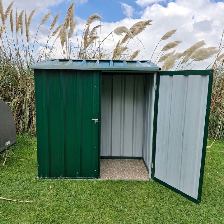 Armario Deposito Galpon de jardin Casi 2x2x2 Techo 1 agua Verde DON ACERO - Vista 5