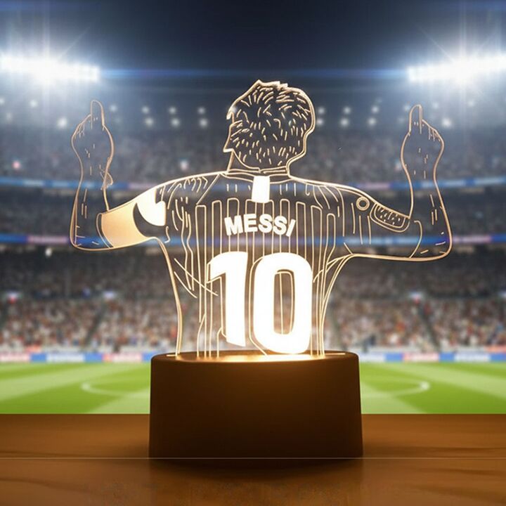 Lampara LED 3D – Figura Messi – Luz Calida USB - Vista 3