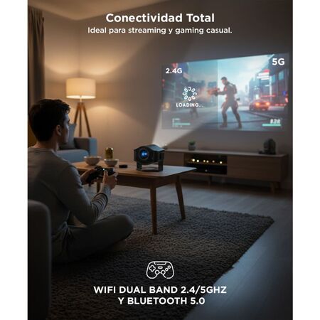 Proyector Gadnic Conexión Inalámbrica Portatil 9500lm HM-400 Pro