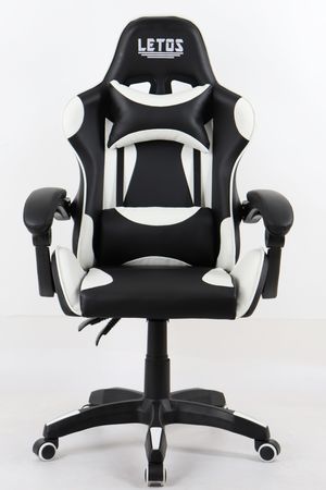 SILLA LETOS GAMER LE-50B BLANCA Y NEGRO