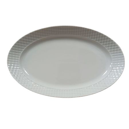 Fuente Oval Porcelana Blanca 30 Cms Ekose Kuthaya