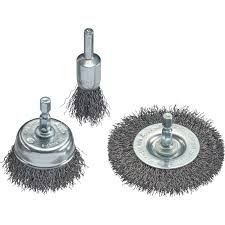 Set 3 Cepillos de Alambre Einhell Acero Ondulado para Taladro