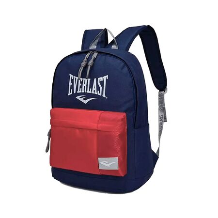 Mochila Escolar Urbana Deportiva Everlast Porta Notebook Original Hombre Mujer Reforzada 22257 Azul con rojo