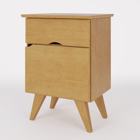 Mesa De Luz Escandinava 1 Puerta Y 1 Cajon Inmacol Cod: 126 Lustre Miel