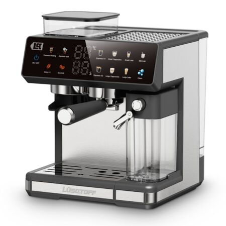 Cafetera Espresso Lusqtoff 3 En 1 Con Molinillo 20 Bar 1.8 L