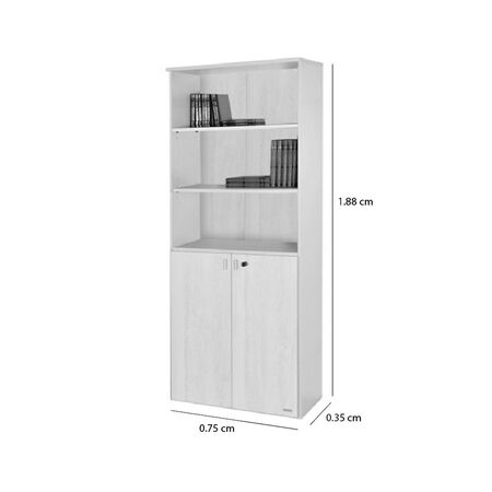 Biblioteca Platinum puertas.bajas 1,88x0,75x0,35 Gris Andino 53009