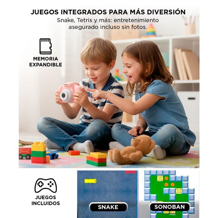 Cámara de Fotos Gadnic Digital Para Niños Función Resistente a Golpes (Rosa) - Vista 4
