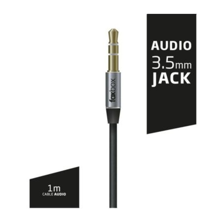 CABLE AUDIO MINI PLUG A MINI PLUG M/M 1MTS, 3.5MM, NEGRO FOXBOX (4274)