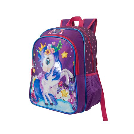 Mochila Escolar Reforzada Nena Kawaii Unicornio QD37 Violeta