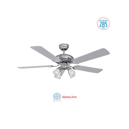 Ventilador De Techo Liliana Marrón Palas Madera Con Luz Vthm415