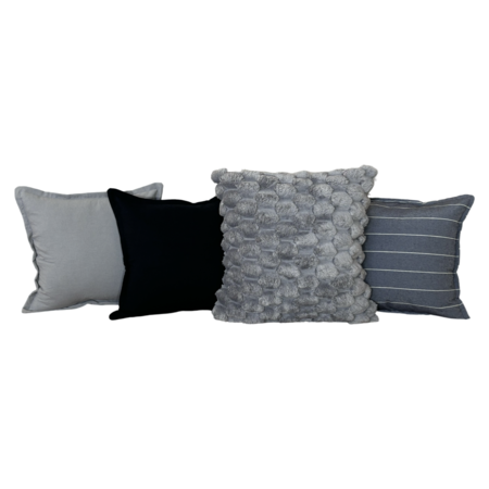 Pack X 4 Almohadones Tusor 40x40 y Peludo 45x45 Nordico cama