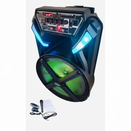 Parlante Genius Touch F12-31 Bluetooth Microfono Luces Led 6000w Negro