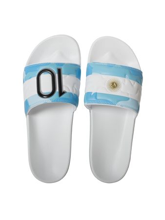 Ojotas Bagunza Messi 10 Titular Hombre Moda Blanco