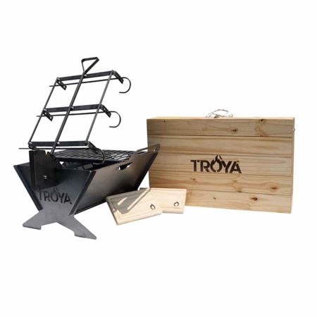 Parrilla Fogonero Troya Modelo Odisea Más Mesa Convertible