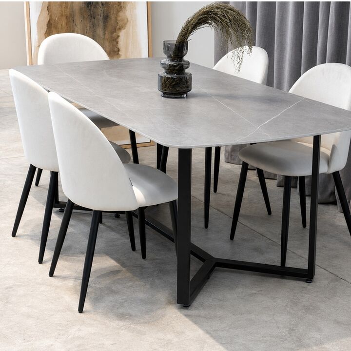 Juego de Comedor Albany Gris + 6 Sillas Cheers Beige - Vista 1