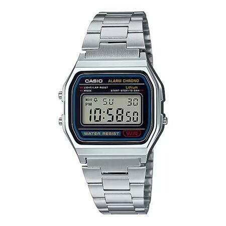 RELOJ CASIO VINTAGE A-158WA-1D - INOX, PULSERA, DIGITAL