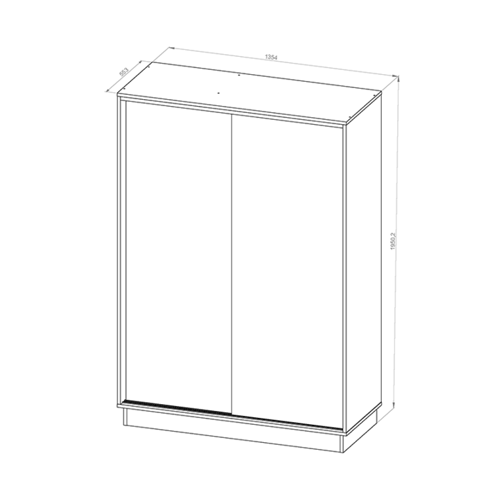 Placard Moderno 135 M con 2 Puertas Corredizas Blanco - Vista 5