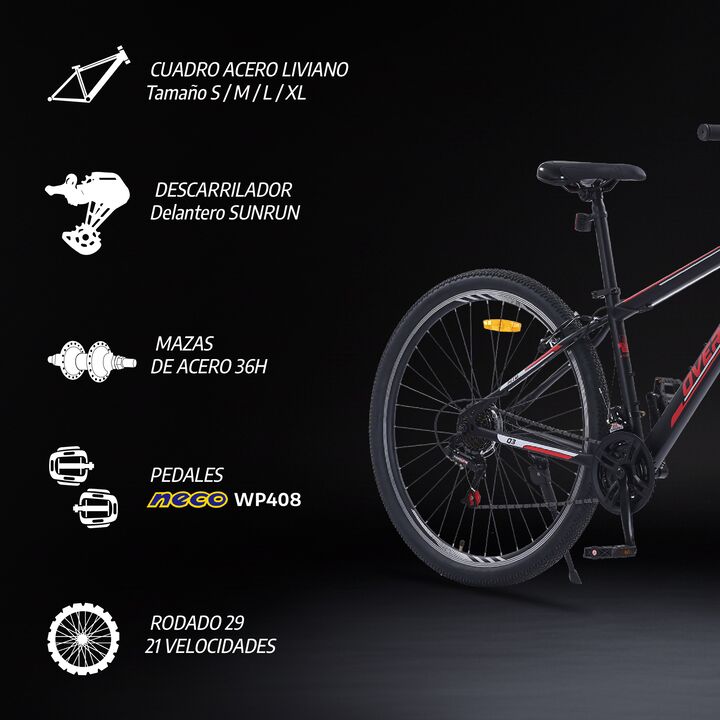 Bicicleta Mtb Overtech R29 Q3 Con Suspensión 21 Velocidades - Vista 15