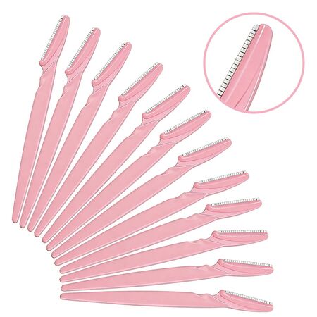 Depiladoras Faciales Care By Gadnic Set 12 Cuchillas Para Cejas Acero Inoxidable Con Mango Ergonomico 145cm