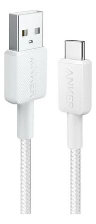 Cable Anker 322 Usb-a A Usb-c 3ft 1m White Trenzado Blanco