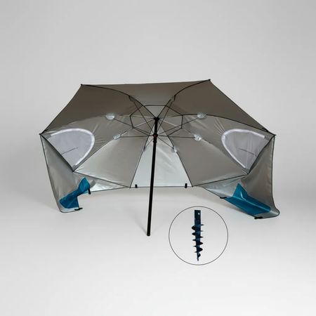 Sombrilla Carpa Playera Azul Reforzada Para Viento 2 M