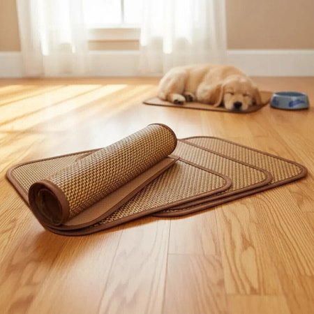 Alfombra Cama Comedero Tapete Esterilla Bambu Refrescante Lavable Xl