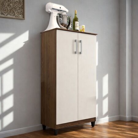 Mueble Despensero Organizador Marron y Blanco