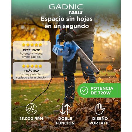 Sopladora Electrica Portátil Gadnic SP450 720W Alta Potencia