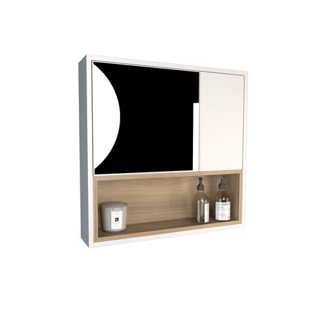 Botiquin Con Espejo 0.60 Mts Tables Cod: 3084 Olmo Finlandes-Blanco