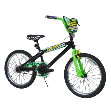 Bicicleta Venzo Rodado 20 niños Negro/Verde Maza Contrapedal