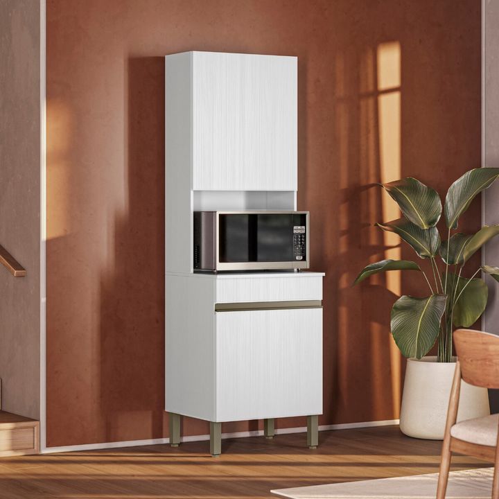 Mueble Para Microondas Organizador Line Puertas Blanco - Vista 7