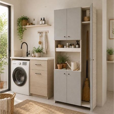 Despensero Organizador Escobero DS Home Polar Gris 171x71x36 cm