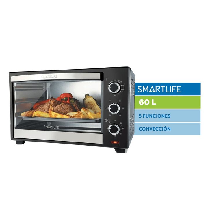 HORNO ELÉCTRICO SMARTLIFE TO0060PN 60LT - Vista 2