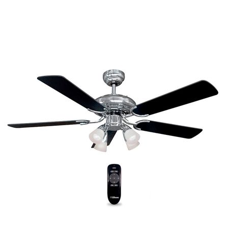 Ventilador de Techo Liliana 5 Paletas Blanco/Negro 120cm 4 Luces Control Remoto VVTHM415R
