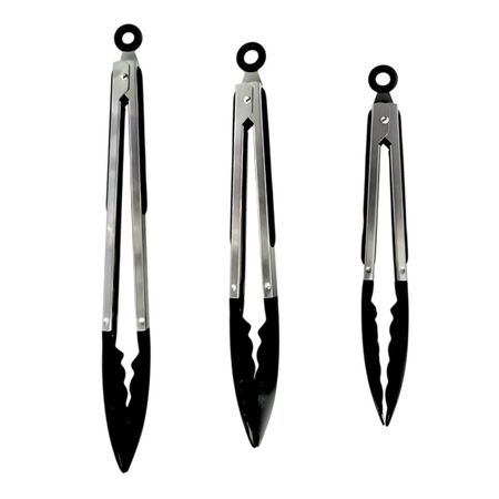 Set x3 pinzas multiuso utensilios cocina horno acero c/nylon
